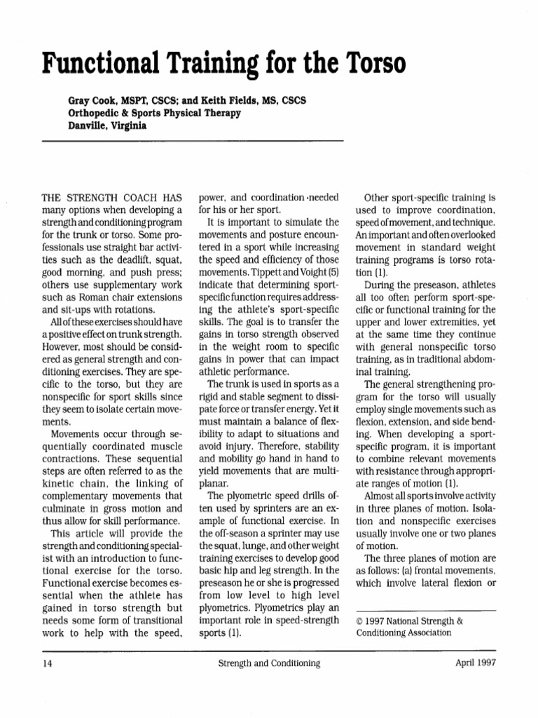 Functional Training For The Torso Pdf