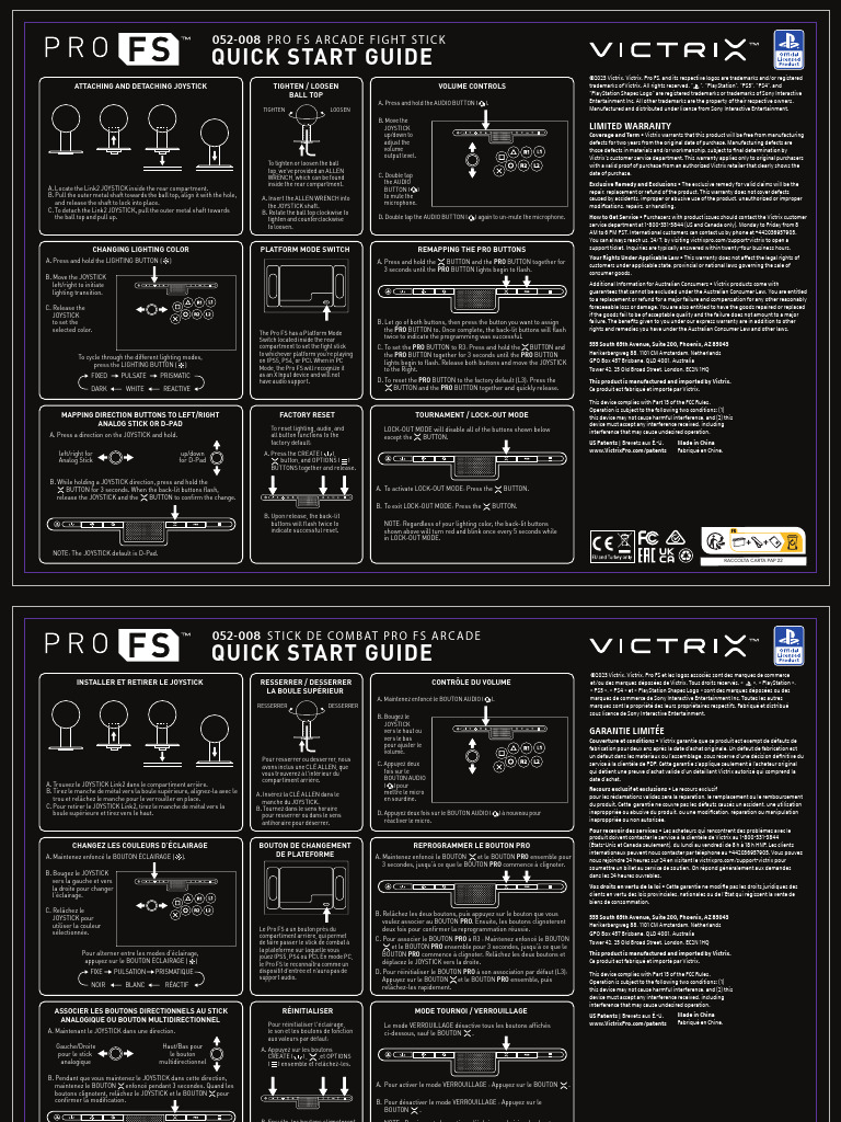 Victrix Pro FS Digital QSG Combined | PDF