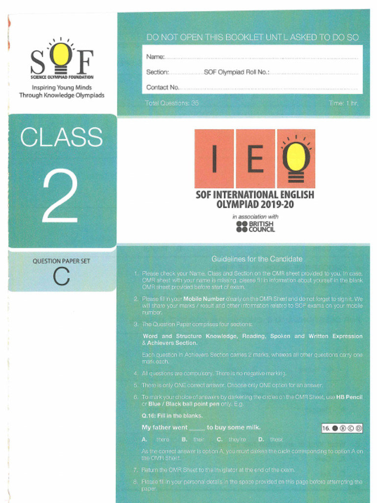 IEO - Class 2 - 2019-20 | PDF