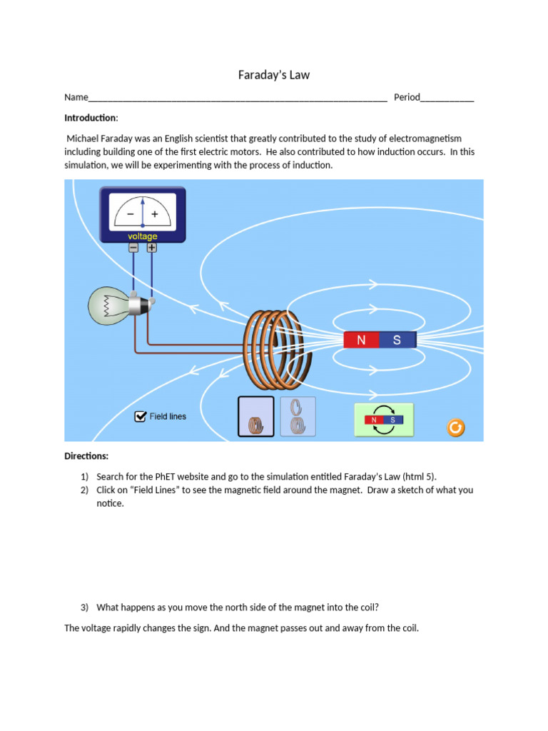 2020 Faradays Law Phet Lab Pdf