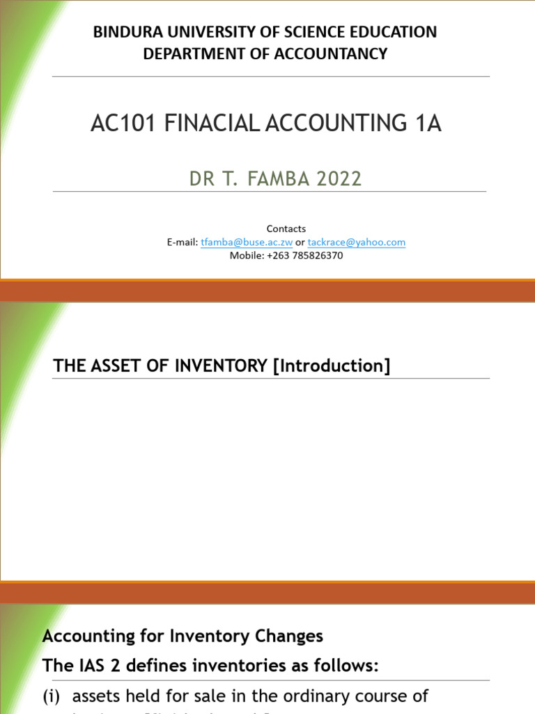 Ac101 Finacial Accounting Notes Set 2 | PDF