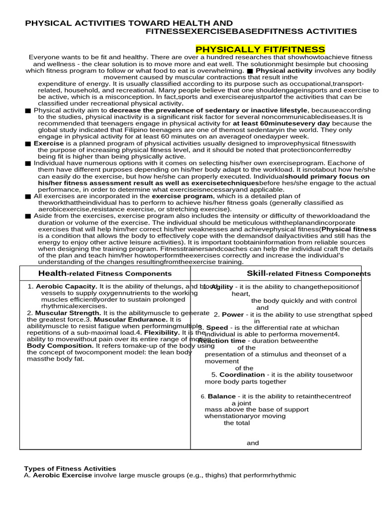 Physical Fitness Pdf