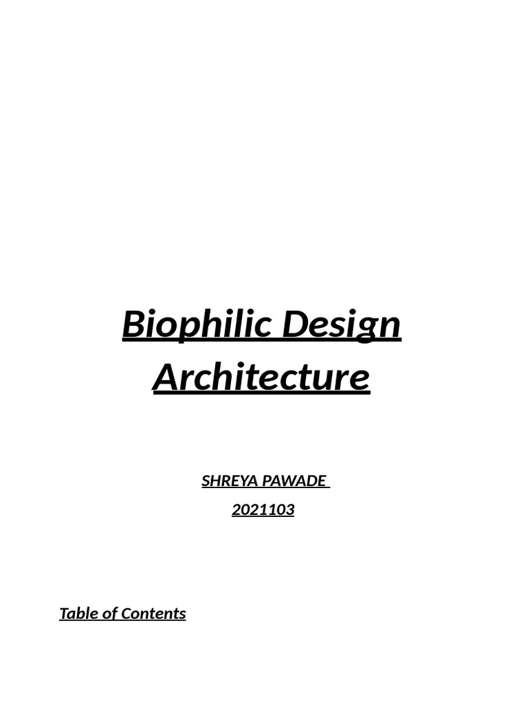 Biophilic Design Report | PDF