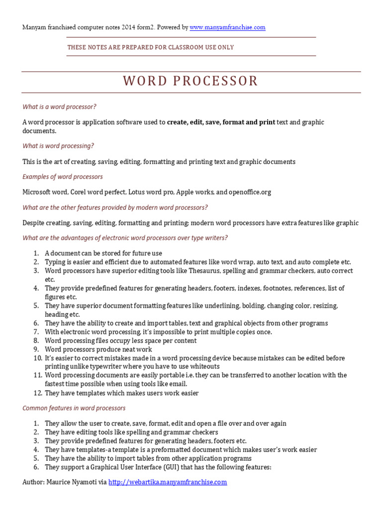 Word Processing Basics and Benefits | PDF | Word Processor | Microsoft Word