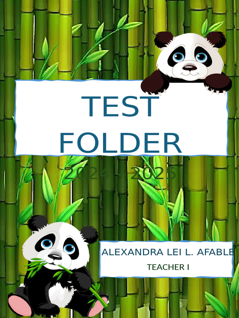 Print Test Folder Cover Page | PDF