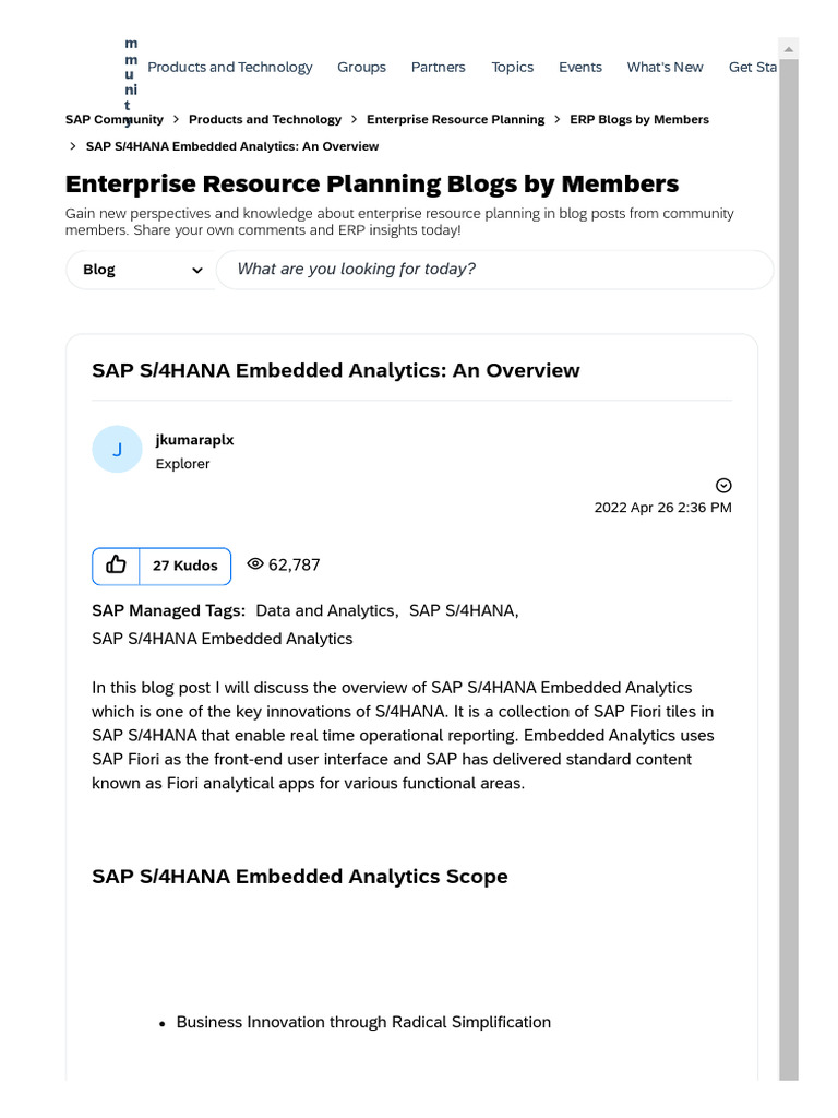 Overview of SAP S/4HANA Embedded Analytics | PDF | Analytics | Software