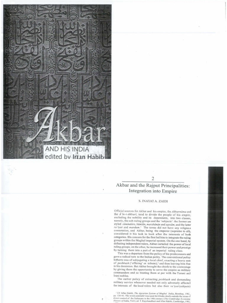 Akbar and The Rajput Principalities Inte | PDF