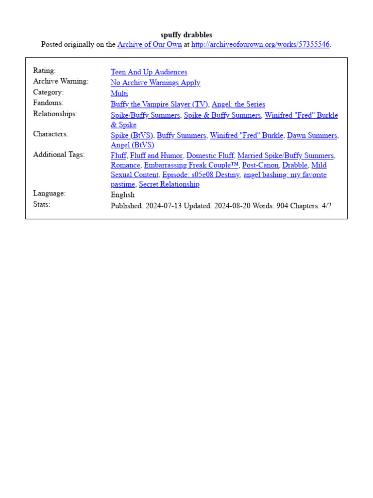 Spuffy Drabbles | PDF