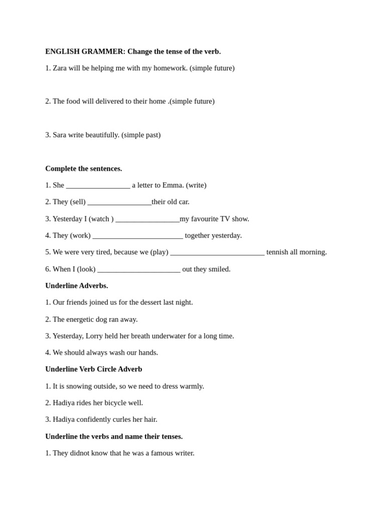 English Grade 3 Grammer | PDF | English Grammar | Verb