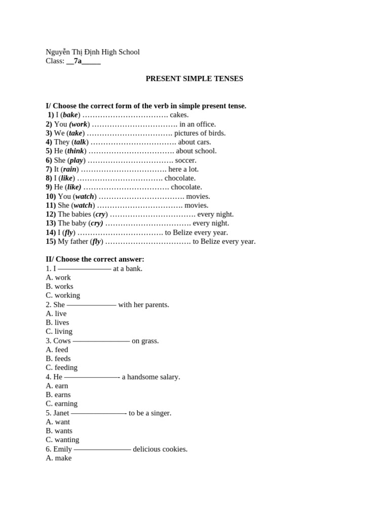 Av7 Present Simple Tense 129202115 Pdf