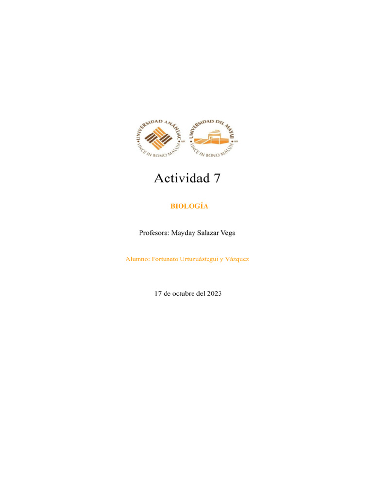 Actividad 7 Biologia | PDF
