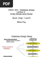 CMSC 424 - Database Design Entity-Relationship Model Book: Chap. 1 and 6 Mihai Pop