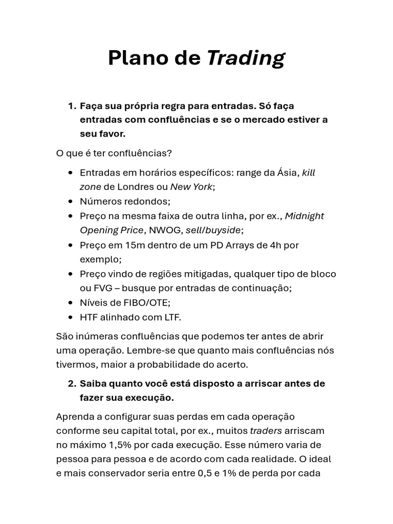 Trading Plan @marraik | PDF