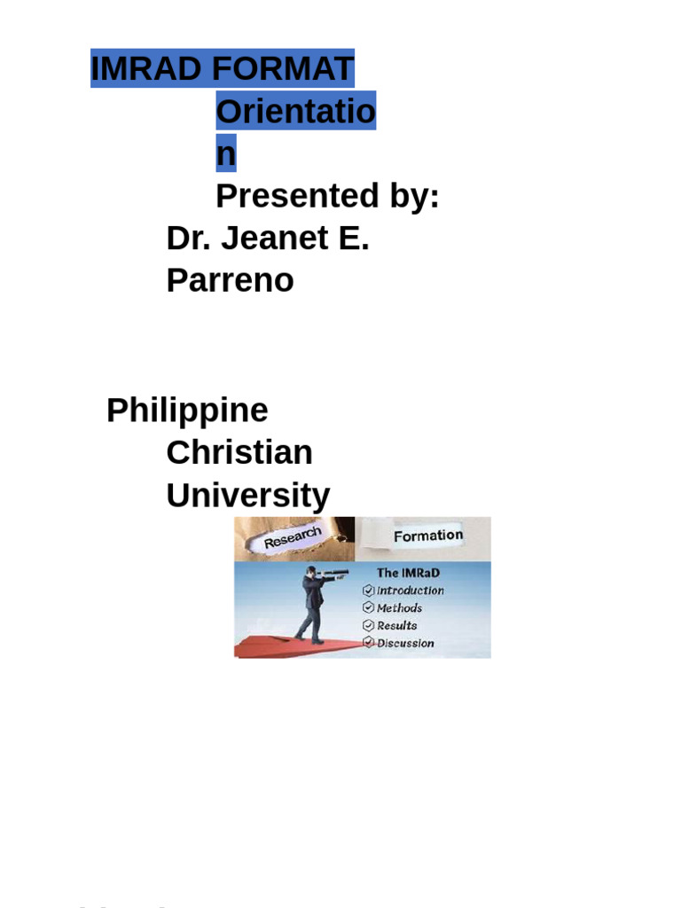 Imrad Format Lecture | PDF