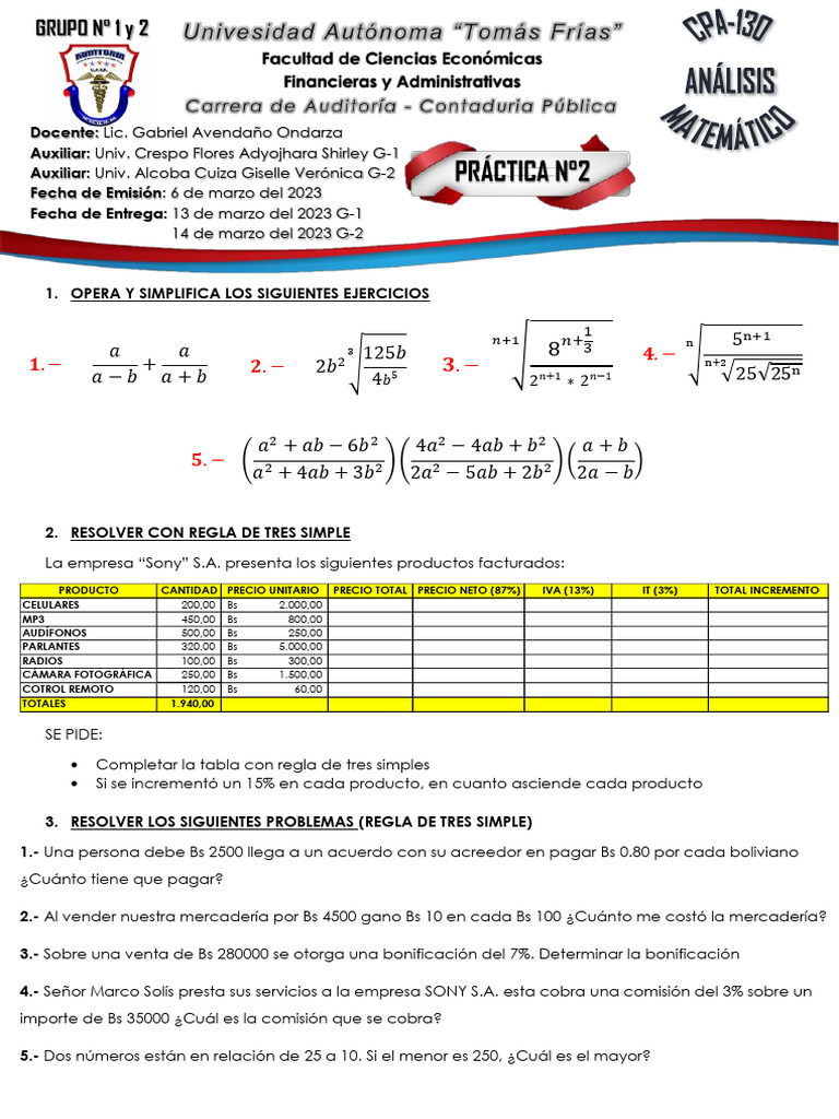 Practica #2 G1 G2 | PDF