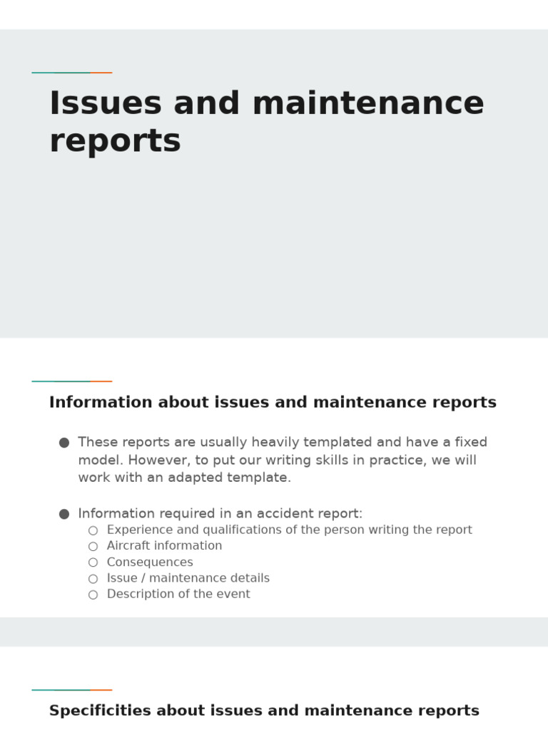 Aircraft Maintenance Report Guidelines | PDF | Aircraft | Computers