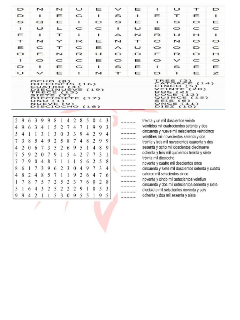 Sopa de Letras de Matematicas | PDF