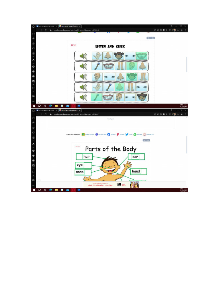 Links Parts of The Body | PDF