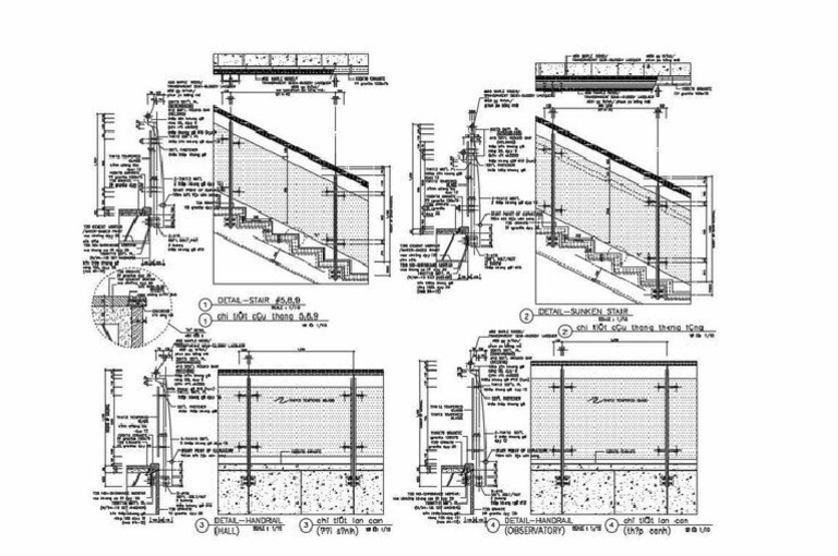 With Glass Railing Design DWG File | PDF