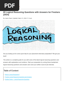 65 Logical Reasoning Questions and Answers - Solv
