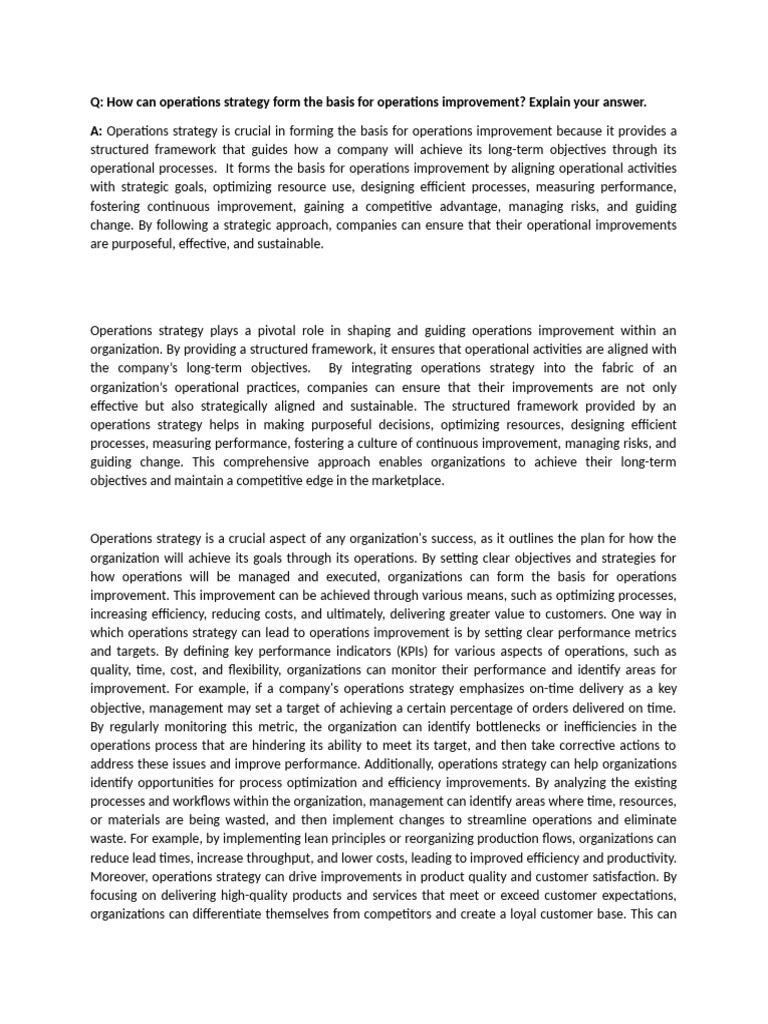 Operations Managements | PDF