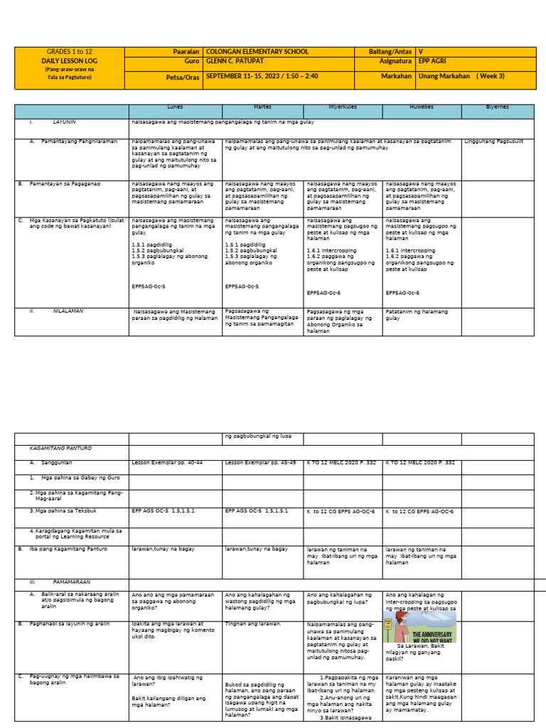 EPP 5 Week 3 | PDF