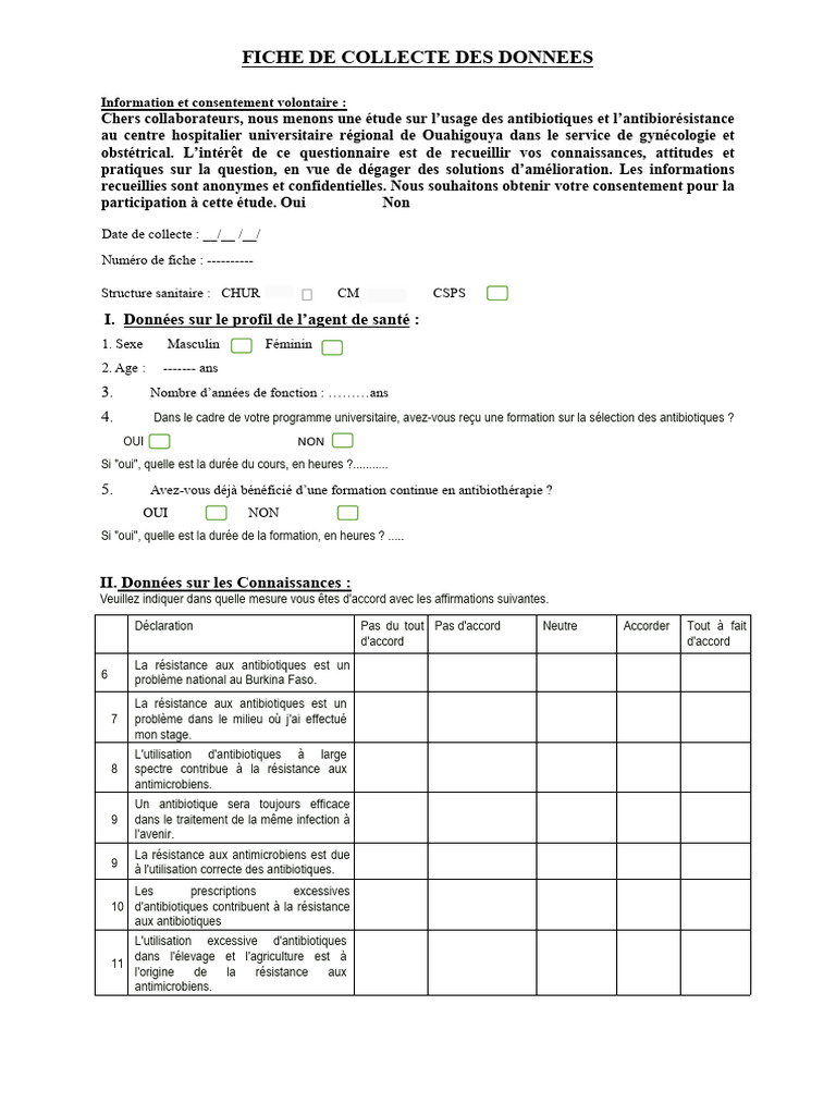 Fiche de Collecte Finale | PDF