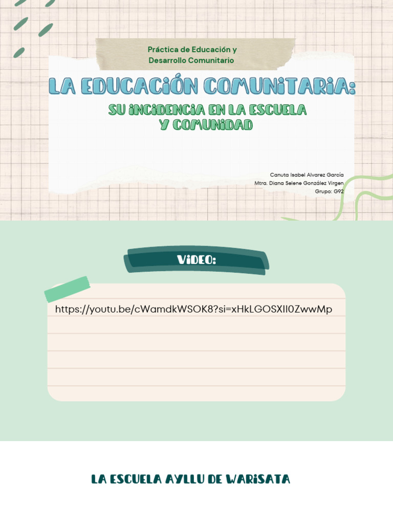Presentación de Práctica de Educación y Desarrollo Comunitario | PDF ...