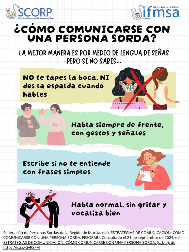 ¿Cómo Comunicarse Con Una Persona Sorda Afiche | PDF