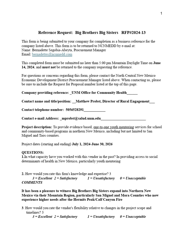 RFP Reference Request 6.24 | PDF