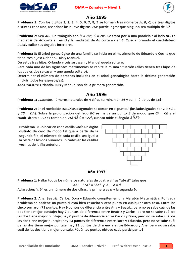 Nivel 1 - OMA - 03 Zonales | PDF