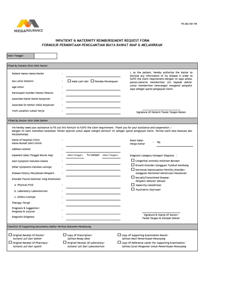 FORM MEDICAL (RAWAT INAP Dan BERSALIN) (1) 17266 | PDF