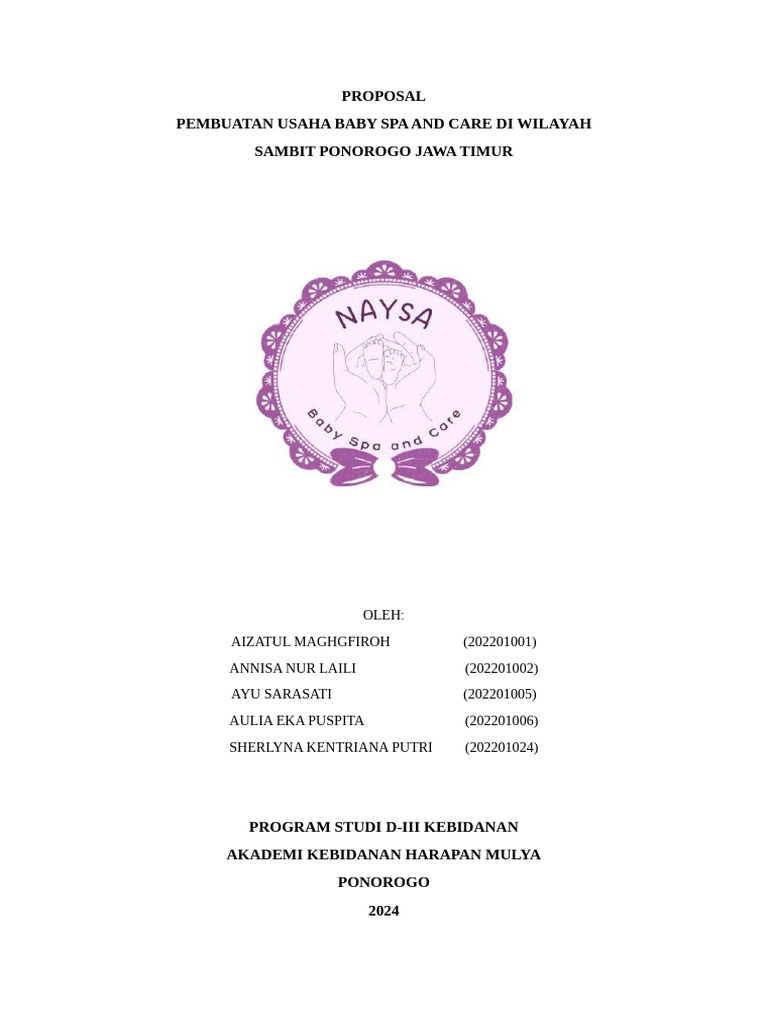 PROPOSAL Baby Spa | PDF