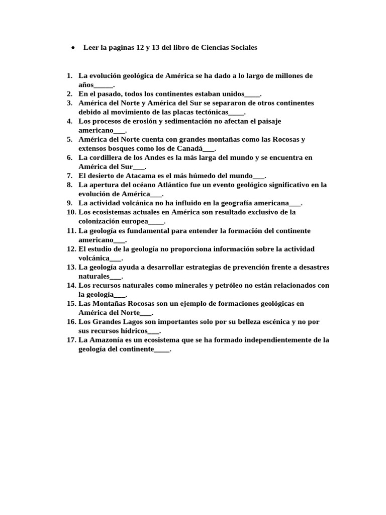 Leer La Paginas 12 y 13 Del Libro de Ciencias Sociales | PDF
