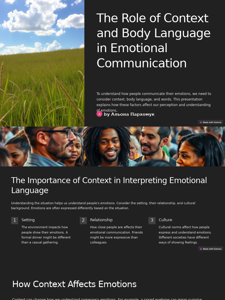 The Role of Context and Body Language in Emotional Communication | PDF