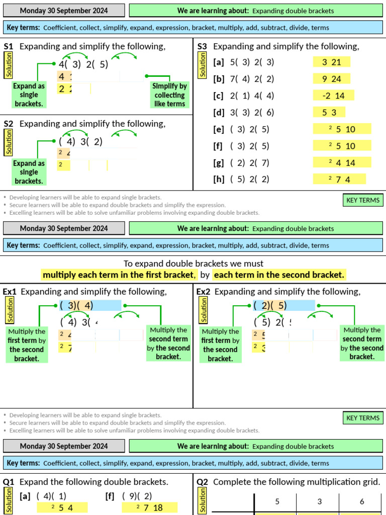 3.2f Expanding Double Brackets Clicker | PDF