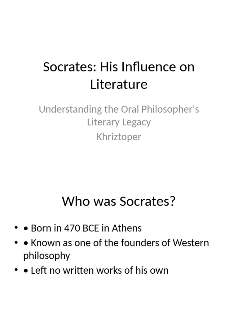 Socrates Contribution To Literature | PDF