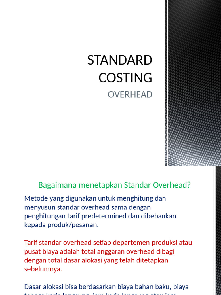 Standard Costing-Overhead | PDF