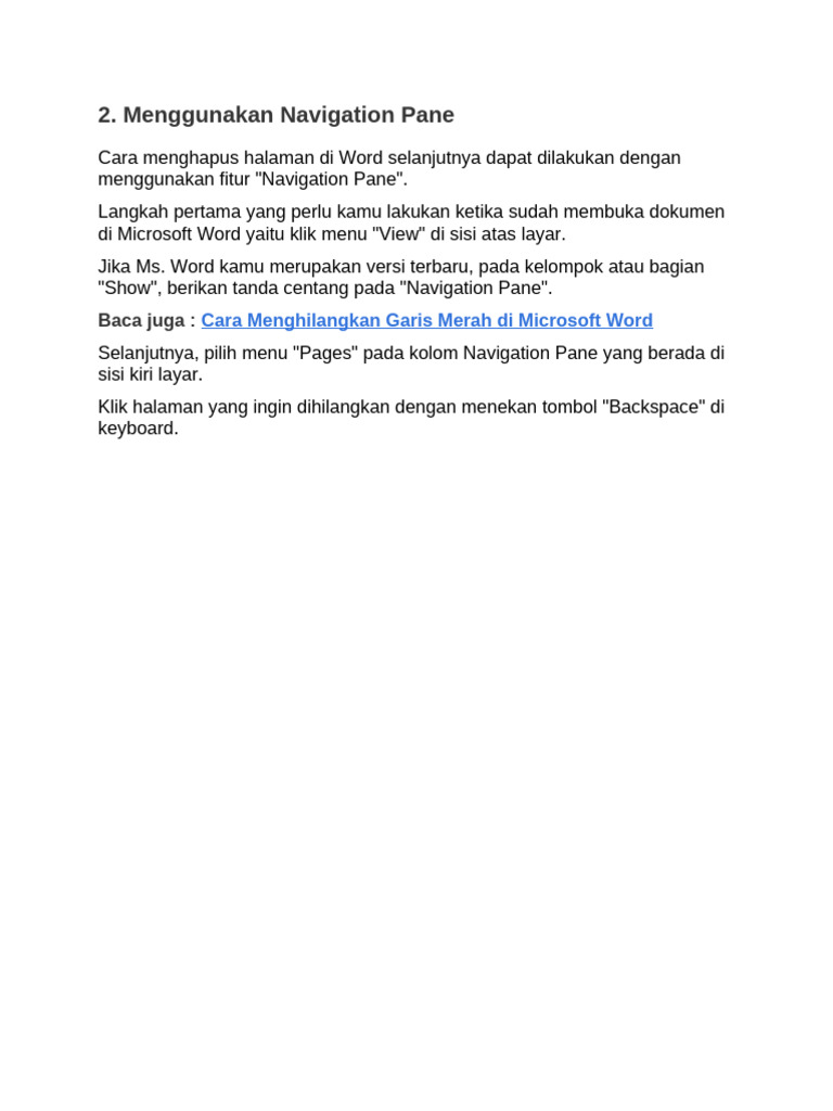Bagaimana Cara Menghapus Halaman Kosong Di Word