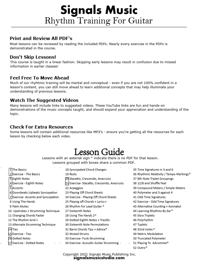0 Signals Rhythm Training For Guitar | PDF