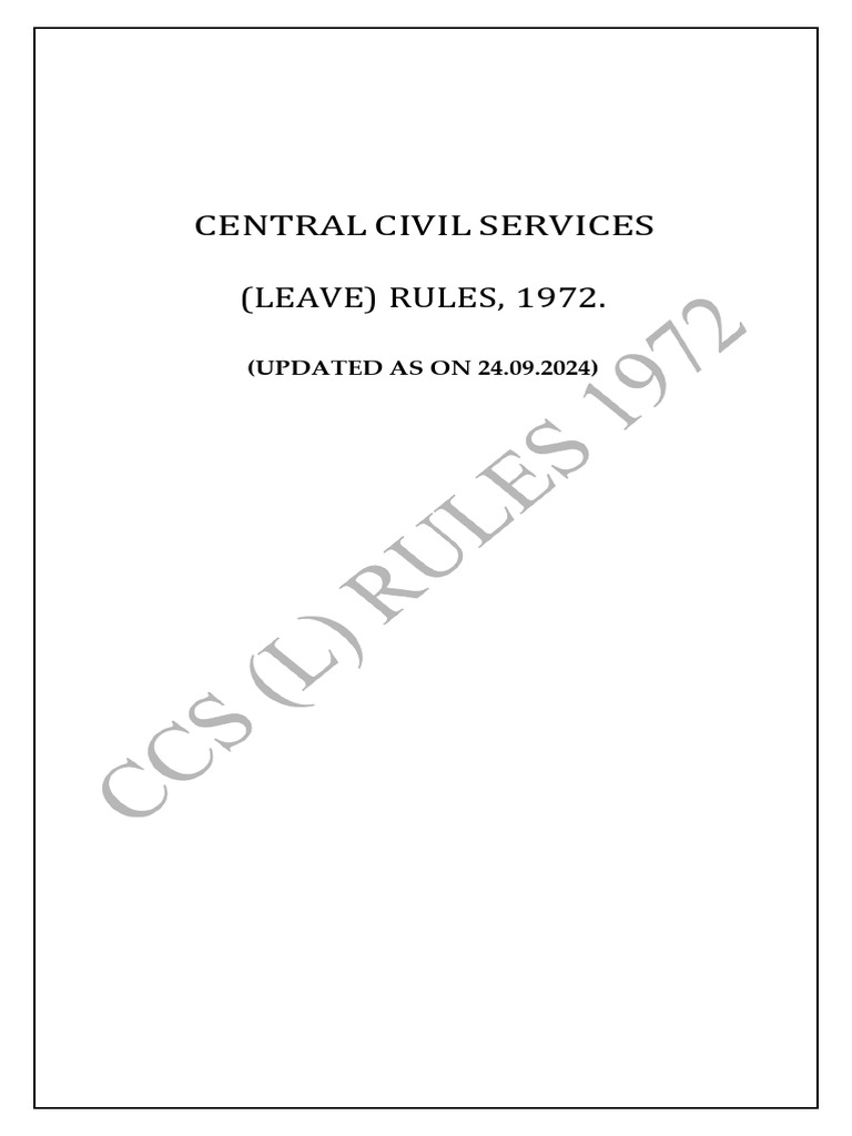 Central Civil Services Leave Rules 1972 | PDF