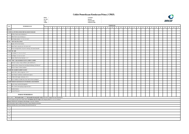 Form Checklist Driver | PDF
