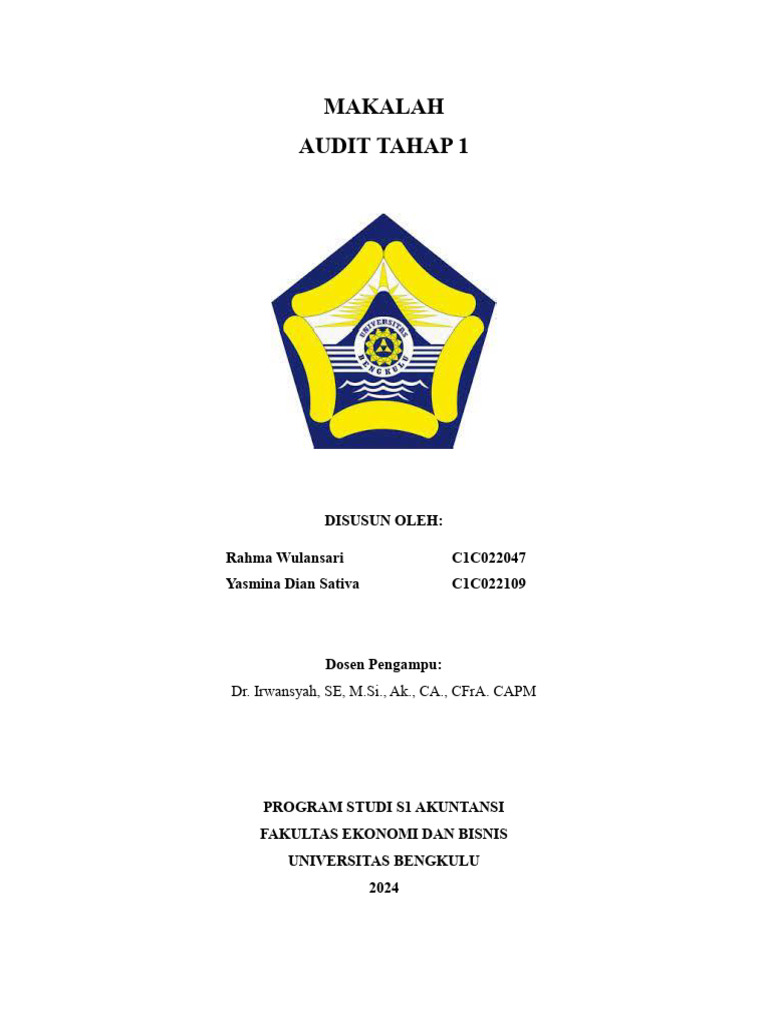Bab 17 Audit Tahap 1 | PDF