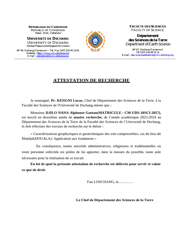 Exemple Attestation | PDF