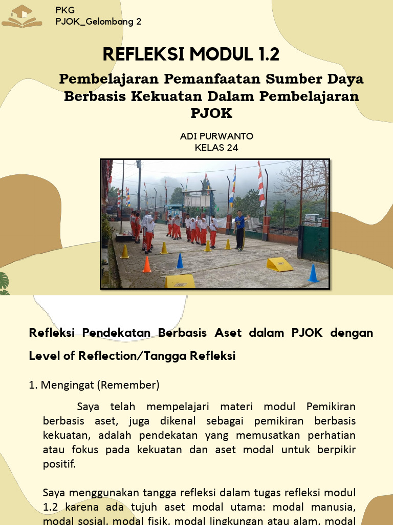 Tugas 1 2 E Refleksi Adi Purwanto Sdn 1 Kubang Pdf