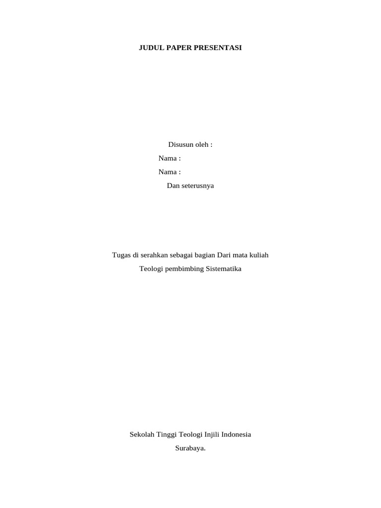 Template Penulisan Makalah Kelompok | PDF