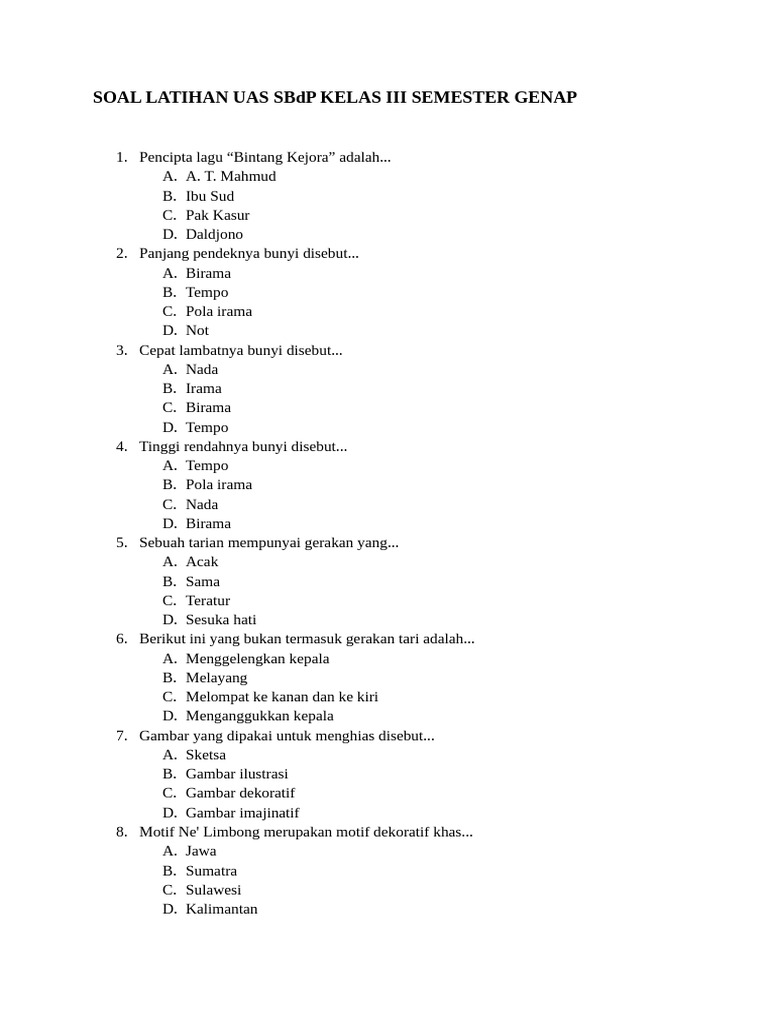 Mempersiapkan Diri dengan Optimal: Panduan Lengkap DOC Soal UAS Kelas 3 Semester 2