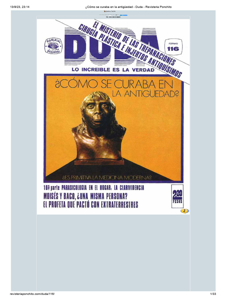 116 ¿Cómo Se Curaba en La Antigüedad - Duda - Revisteria Ponchito | PDF
