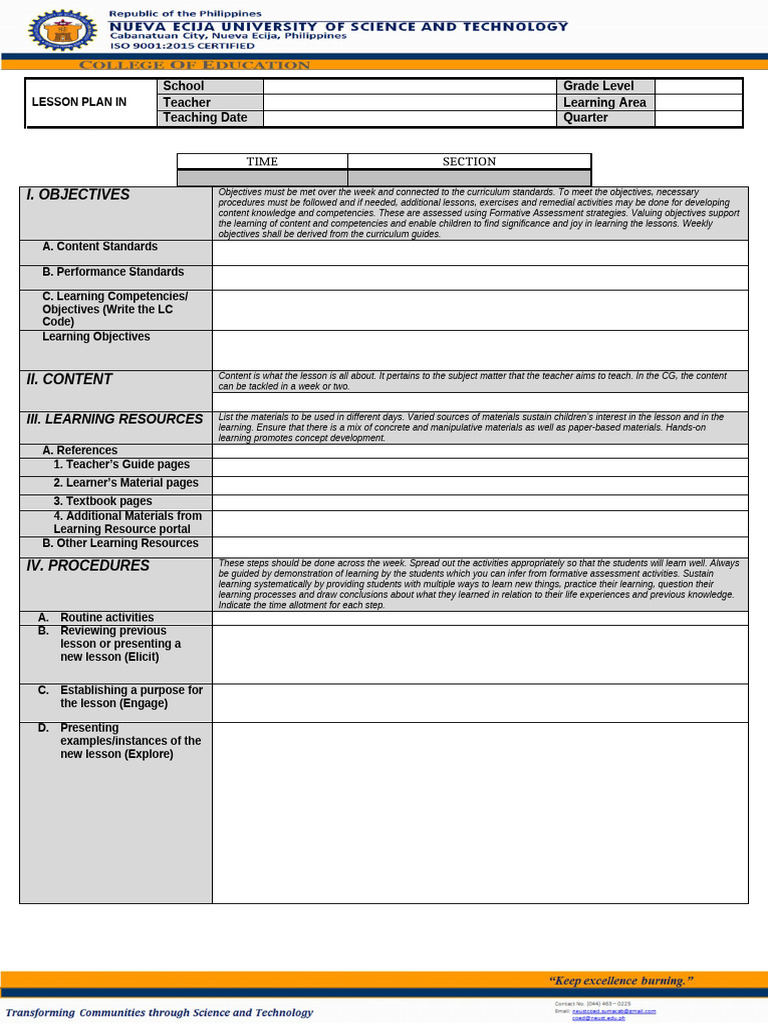 Lesson Plan Template | PDF