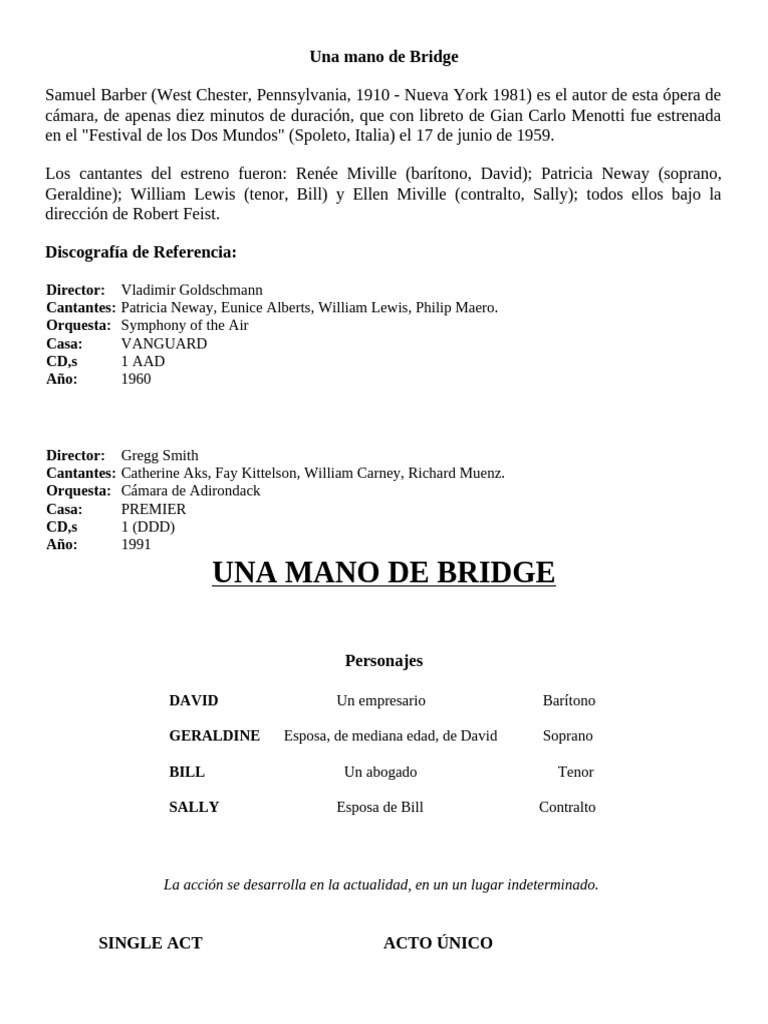 Una Mano de Bridge | PDF